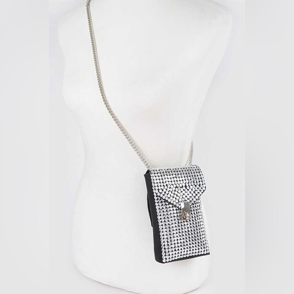 2-Way Silver & Black Chain Statement Belt Bag